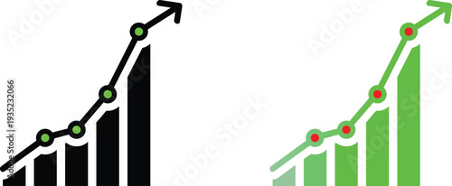 A comparative analysis of two graphs showing upward trends