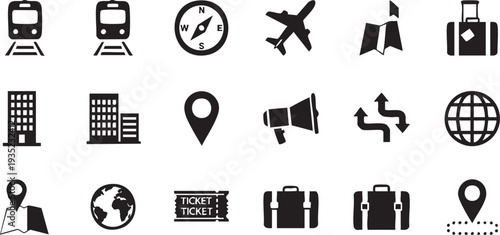 Black and white travel on white background travel black and white transportation navigation