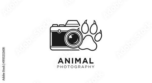 Animal Photography Logo Camera Paw Print.