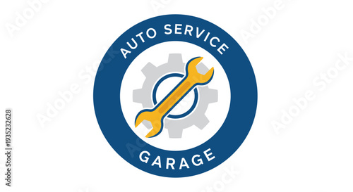 Auto Service Garage Logo with Wrench.