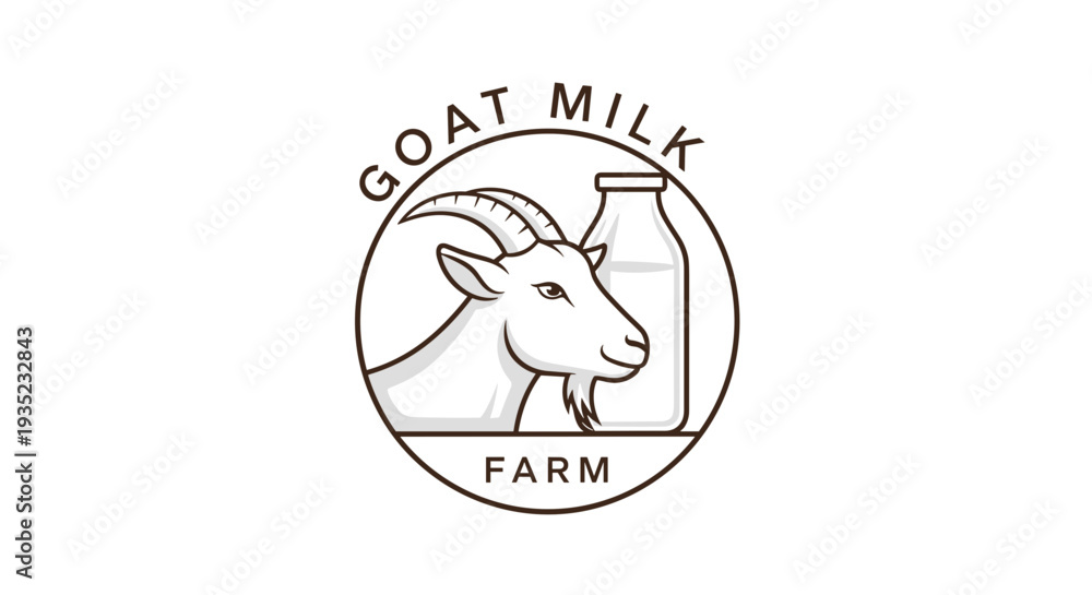 Obraz premium Goat Milk Farm Logo Design Element.