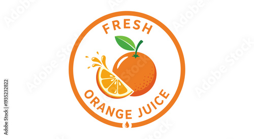 Fresh Orange Juice Logo Design Element.
