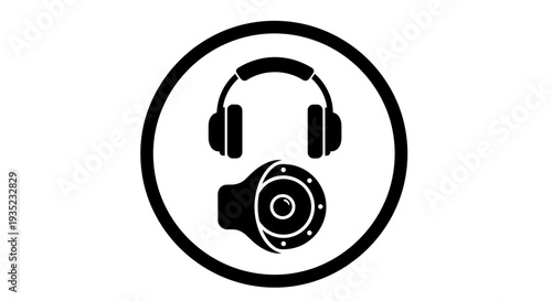 Gas Mask with Headphones Icon.