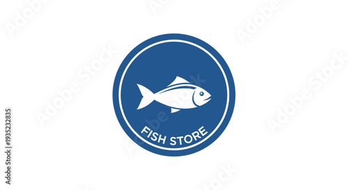 Fish Store Logo with White Fish.