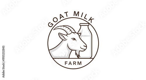 Goat Milk Farm Logo Design Element.