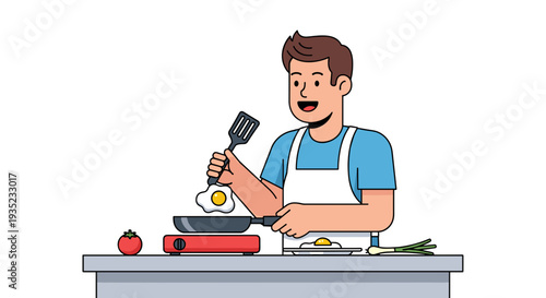 Man Cooking in the Kitchen.