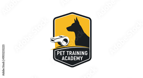 Pet Training Academy Logo with Dog.