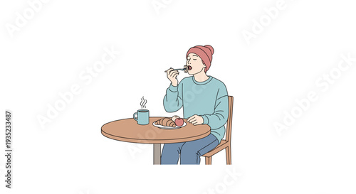 Woman Drinking from a Glass.