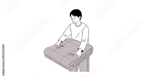 Woman making dough on a table.