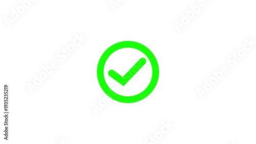 Green Check Mark Success Animation, Approved Tick Icon Loop 4K