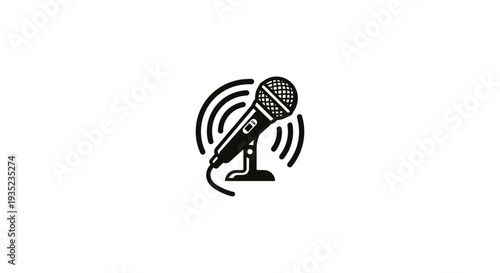 A logo for a creative audio company featuring a microphone