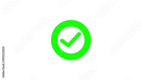 Green Check Mark Success Animation, Approved Tick Icon Loop 4K