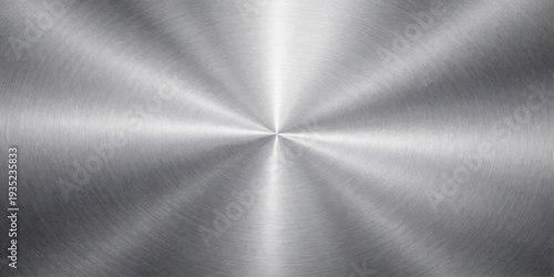 Abstract an artistic metallic backdrop with a polished, radial finish, designed to evoke sophistication and modernity. this seamless surface exudes a sense of smooth, industrial texture.