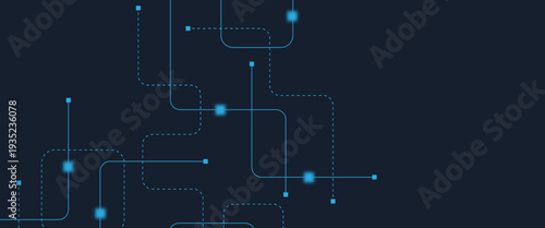 Abstract digital AI circuit board background with tech icons. Digital technology motherboard texture design. Engineering circuit board concept for poster, header, banner, website, presentation