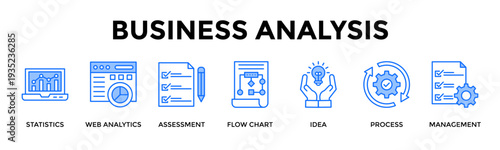 Business Analysis Icon Set Collection Pack Banner Web Vector Illustration  Concept Containing Transform Data Into Insights For Smarter Business Decisions