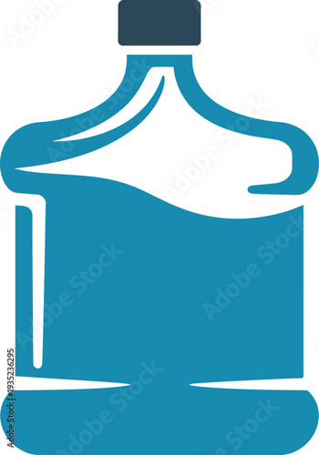 Blue bottle with liquid and cap on top  isolated on transparent background