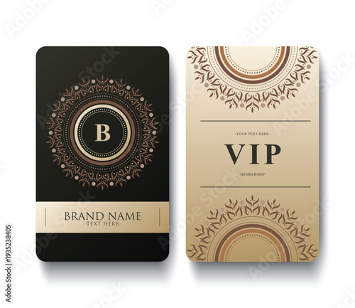 Elegant Decorative Ornament Card Design Template for VIP Membership