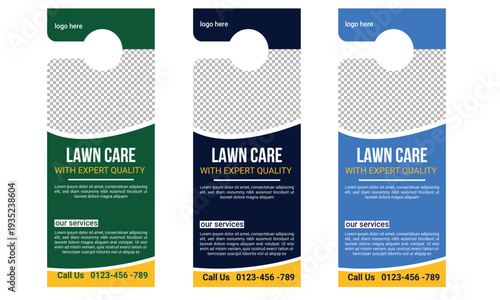 Lawn care and maintenance door hanger template design