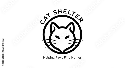 Black and White Cat Logo Design.