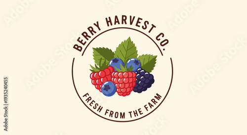 Berry Harvest Company Fresh Fruit Logo.
