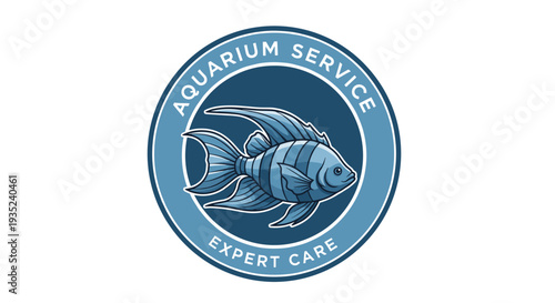 Blue Fish Logo Design for Aquarium.
