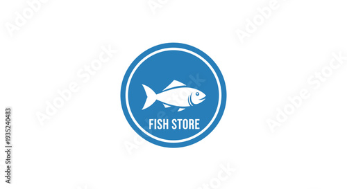 Blue Fish Store Logo Design Element.