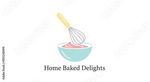 Bowl with Whisk and Pink Batter.