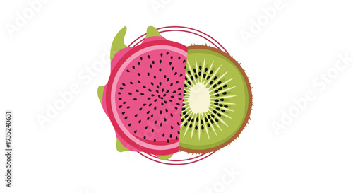 Dragon Fruit and Kiwi Fruit Slices.