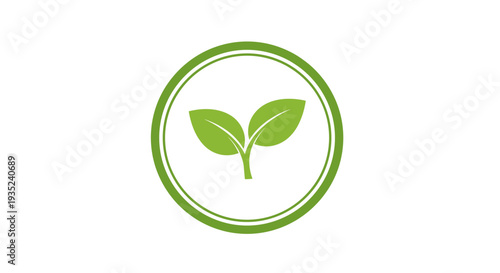 Green Sprouting Seedling Logo Design Element.