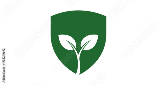 Green Shield with White Sprouting Seedling.