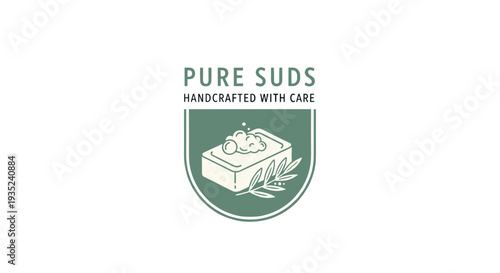 Pure Suds Soap Logo Design Illustration.