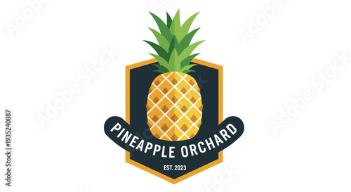 Pineapple Orchard Logo Design with Pineapple.