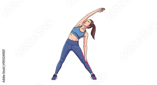 Woman Practicing Yoga in Blue Outfit.