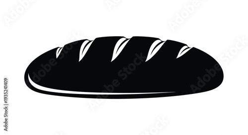Simple black and white illustration of a loaf of bread with scoring