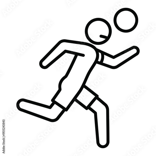 Black line drawing of a person playing volleyball  action sport icon icon