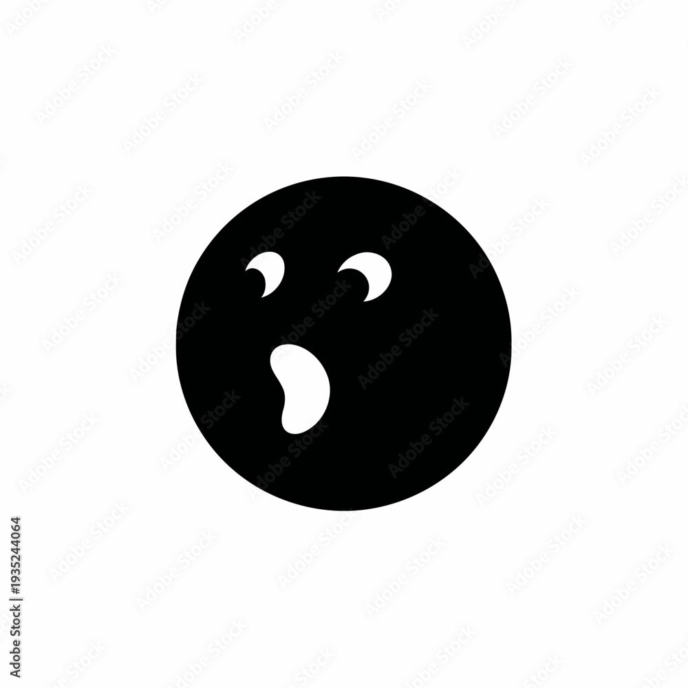 Fototapeta premium Black Circle with Shocked Facial Expression.