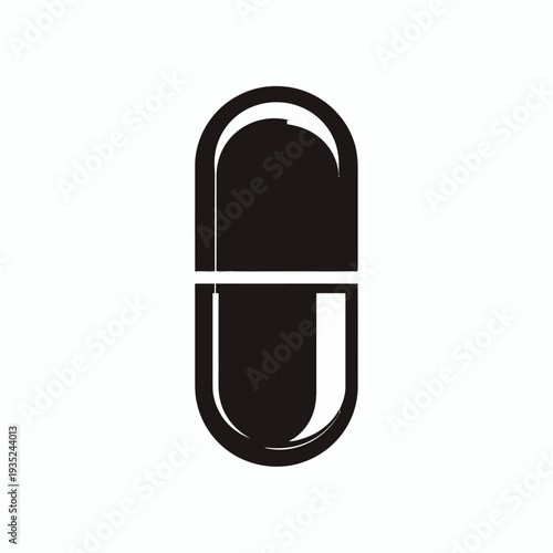 Black capsule icon representing medicine or health supplement.