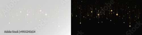 Fotografija Elegant gold glitter rain with shimmering falling stars and luxury glow effect o