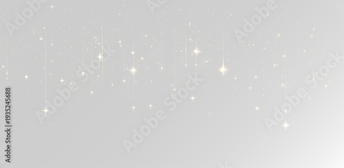 Obraz na płótnie Elegant gold glitter rain with shimmering falling stars and luxury glow effect o