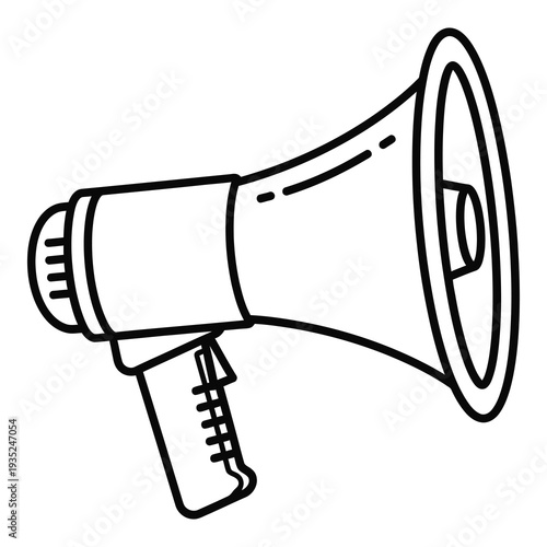 Megaphone loudspeaker for announcements and public speaking events communication tool icon