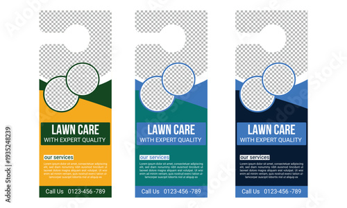 Lawn care and maintenance door hanger template design