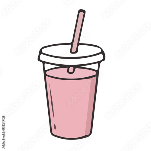 Pink Smoothie Drink Illustration