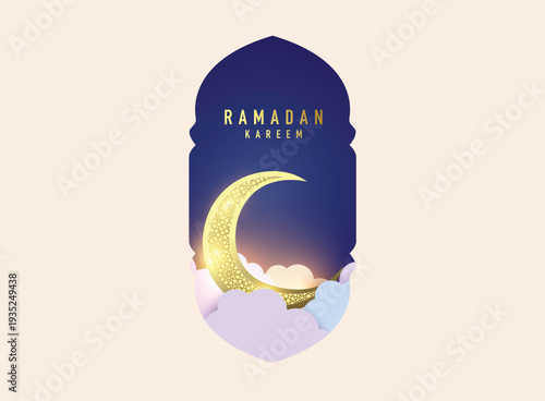 Eid Mubarak and Ramadan Kareem Islamic background template vector Illustration.