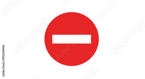 Red circle with white horizontal bar no entry sign.
