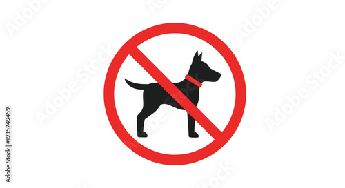 No dogs allowed sign with a black dog silhouette.