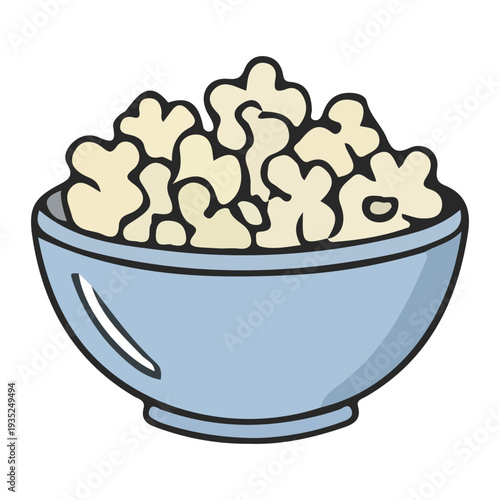 Bowl of Popcorn Illustration