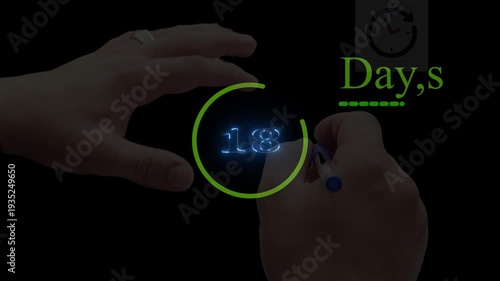 Circular Days Countdown Timer Animation, Colorful Ring Progress Loader 4K