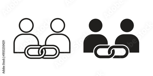 Affiliate link icon. Simple outline style concept. Thin line vector illustration.