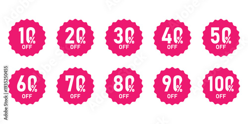 Marketing Discount Icons – Percentage Off Labels.