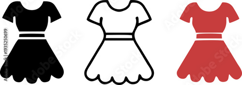 Women Fashion Dress Icon In Different Styles